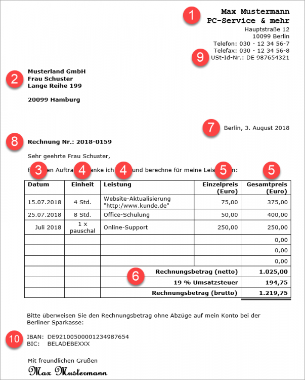 Welche Steuernummer Auf Rechnung